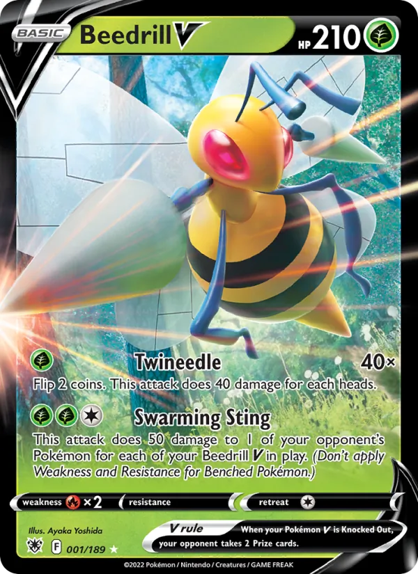 Beedrill V 001/189  - Holofoil SWSH10 Astral Radiance - Holo Rare V