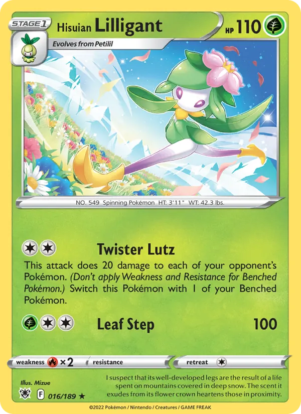 Hisuian Lilligant 016/189  - Holofoil SWSH10 Astral Radiance - Holo Rare