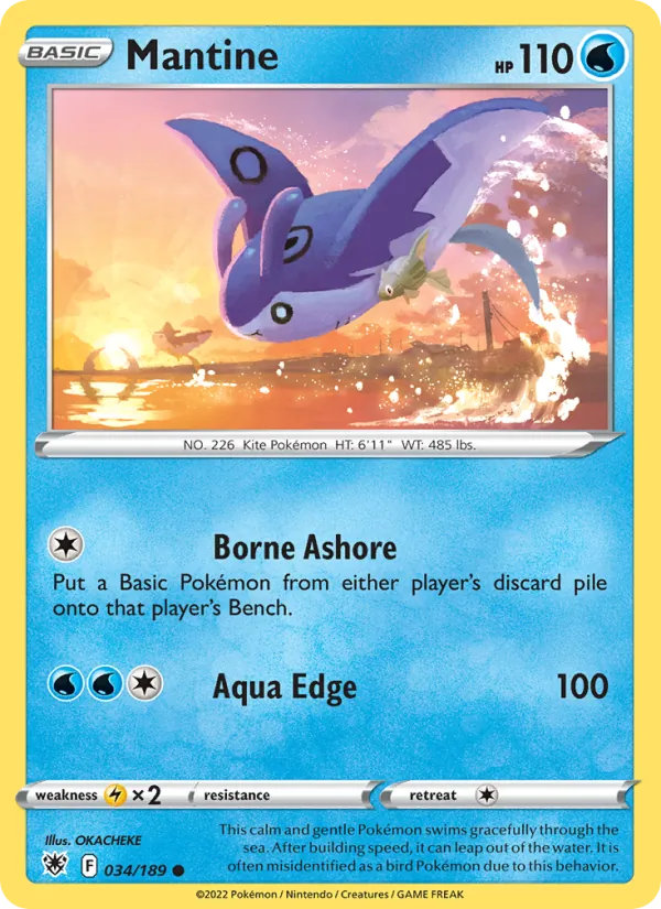 Mantine 034/189  - Reverse Holofoil SWSH10 Astral Radiance - Common