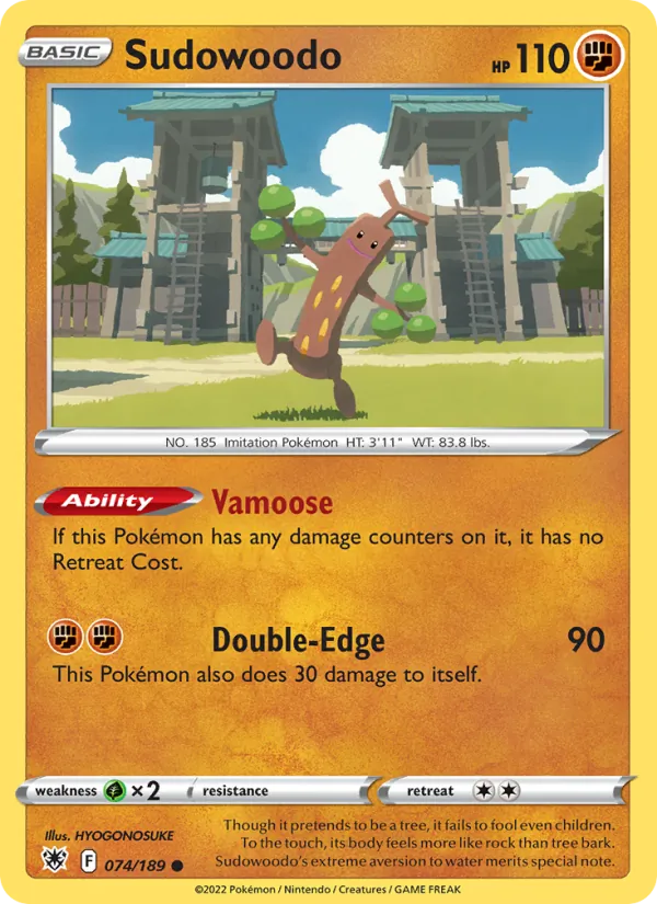 Sudowoodo 074/189  - Reverse Holofoil SWSH10 Astral Radiance - Common