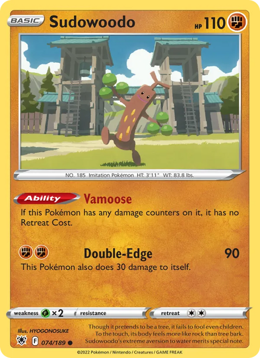 Sudowoodo 074/189  - Reverse Holofoil SWSH10 Astral Radiance - Common