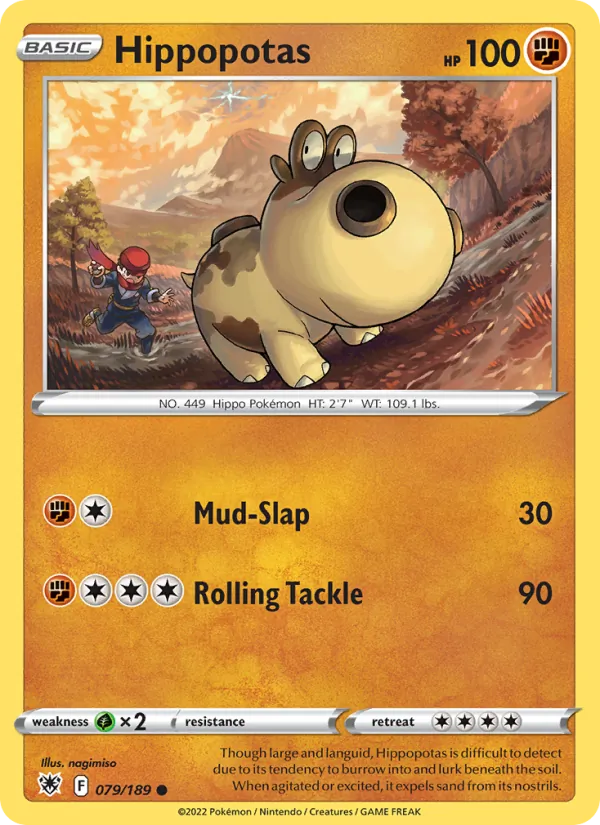 Hippopotas 079/189  - Reverse Holofoil SWSH10 Astral Radiance - Common
