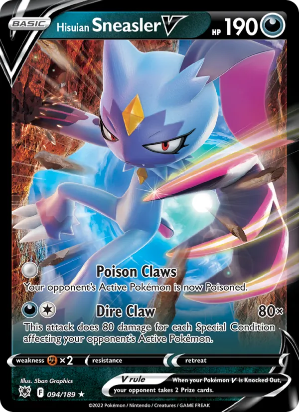 Hisuian Sneasler V 094/189  - Holofoil SWSH10 Astral Radiance - Holo Rare V