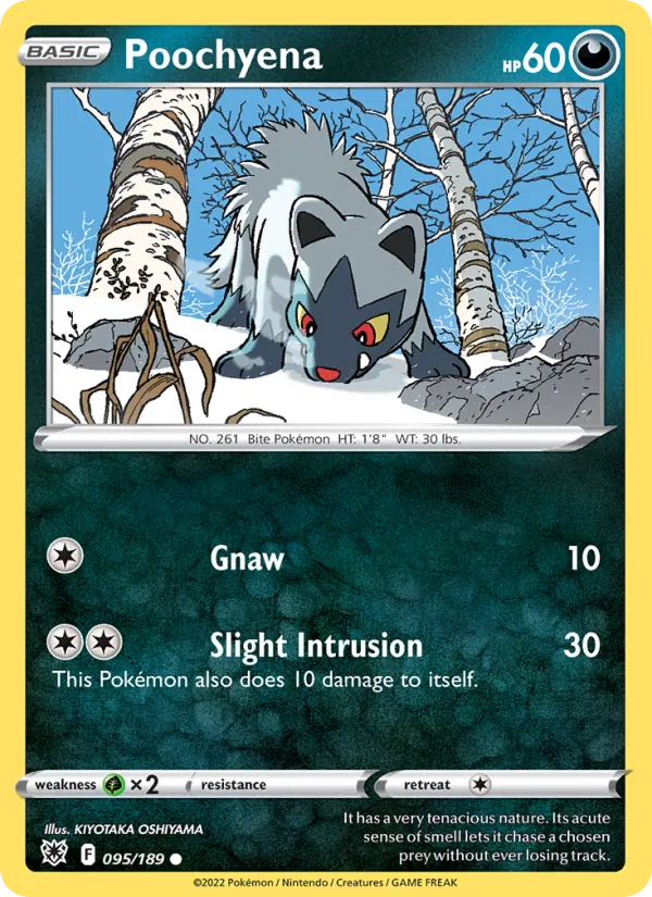 Poochyena 095/189  - Reverse Holofoil SWSH10 Astral Radiance - Common