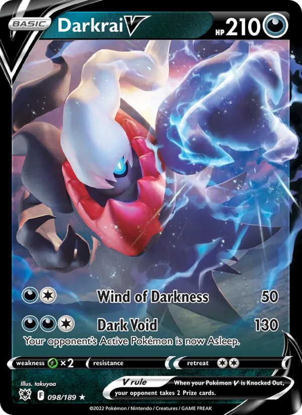 Darkrai V 098/189  - Holofoil SWSH10 Astral Radiance - Holo Rare V