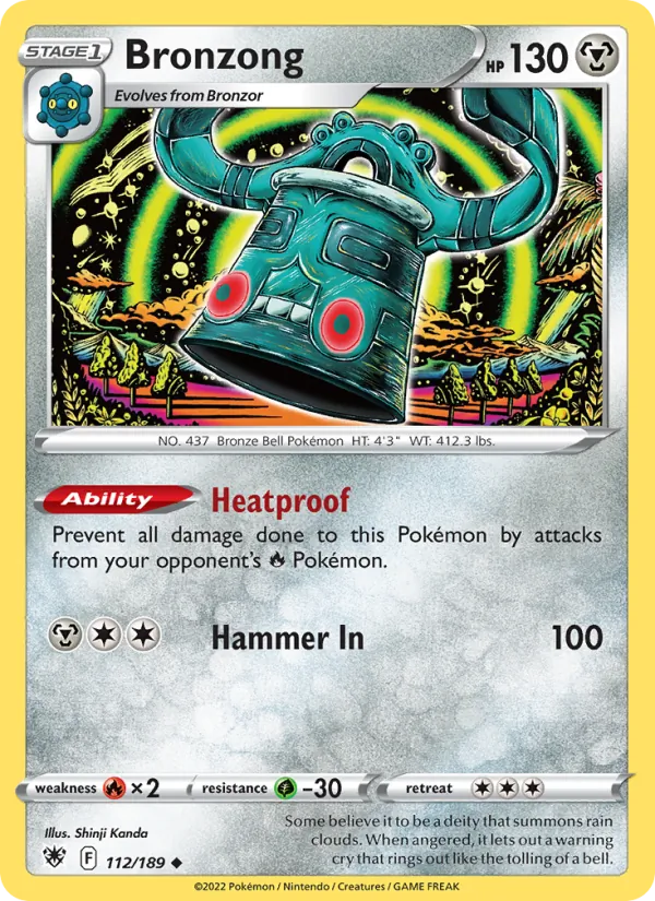 Bronzong 112/189  - Reverse Holofoil SWSH10 Astral Radiance - Uncommon