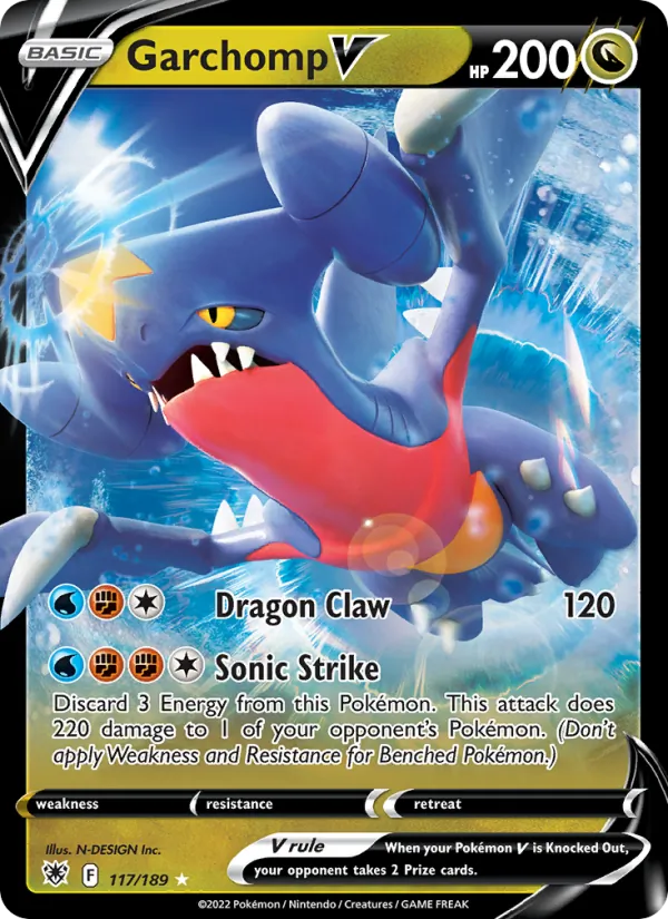 Garchomp V 117/189  - Holofoil SWSH10 Astral Radiance - Holo Rare V