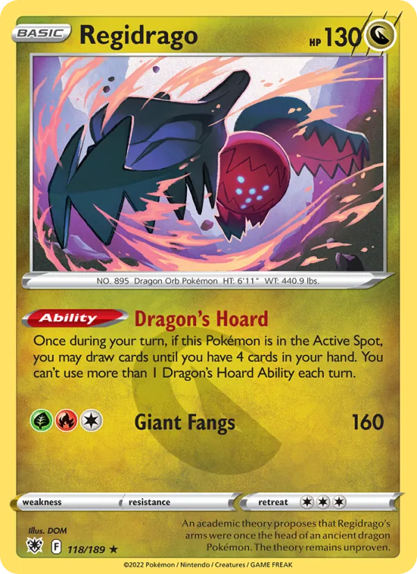 Regidrago 118/189  - Reverse Holofoil SWSH10 Astral Radiance - Rare