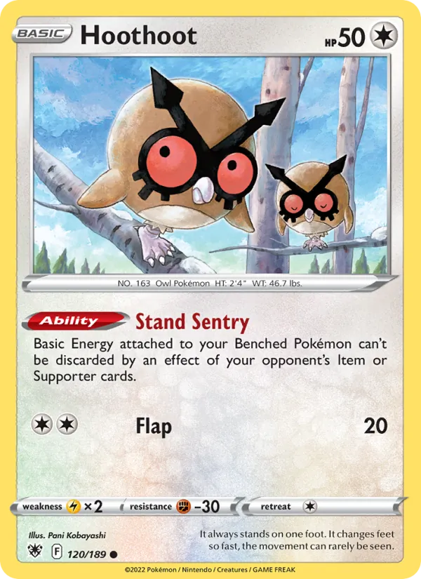 Hoothoot 120/189  - Reverse Holofoil SWSH10 Astral Radiance - Common