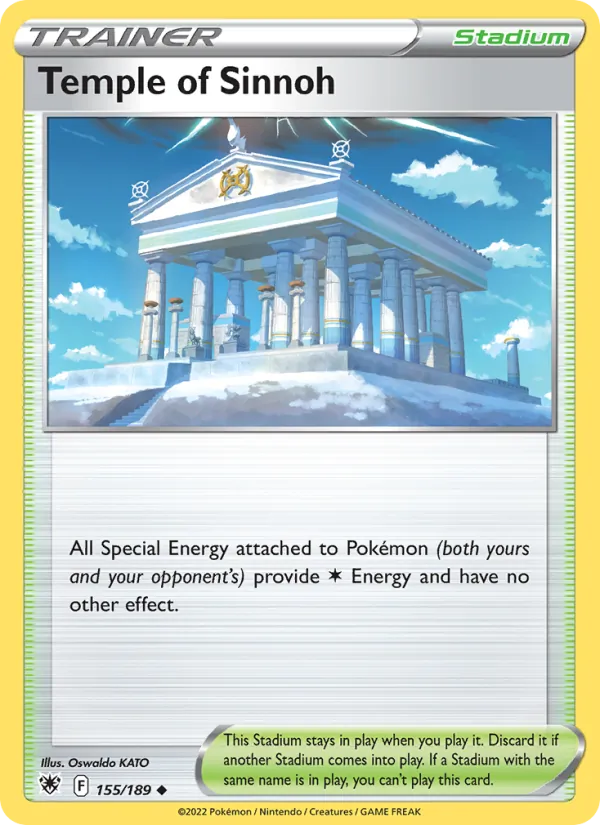 Temple of Sinnoh 155/189  - Reverse Holofoil SWSH10 Astral Radiance - Uncommon