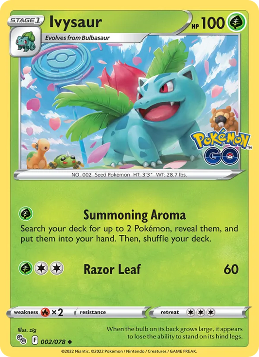 Ivysaur 002/078  - Reverse Holofoil Pokemon GO - Uncommon