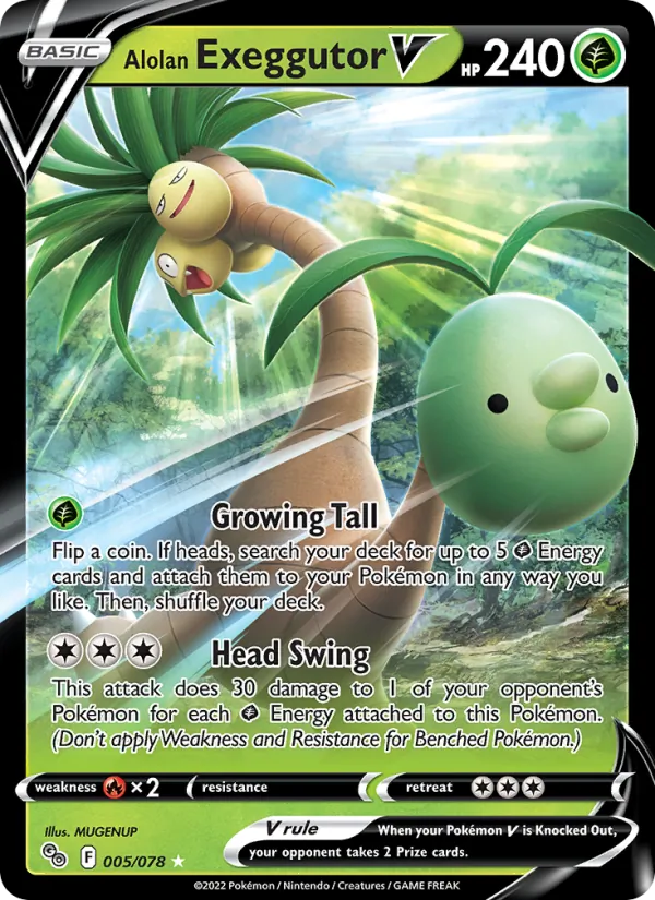 Alolan Exeggutor V 005/078  - Holofoil Pokemon GO - Holo Rare V