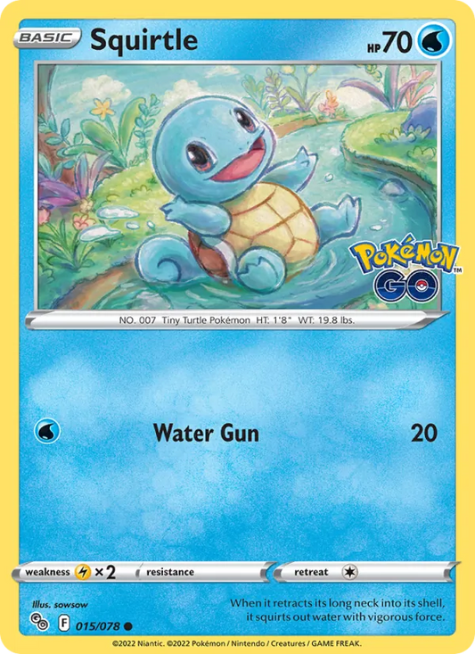 Squirtle 015/078  - Reverse Holofoil Pokemon GO - Common