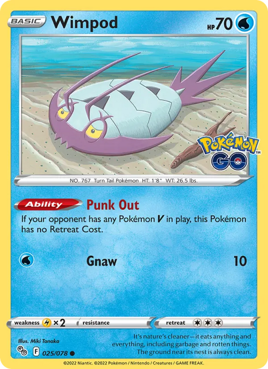 Wimpod 025/078  - Reverse Holofoil Pokemon GO - Common