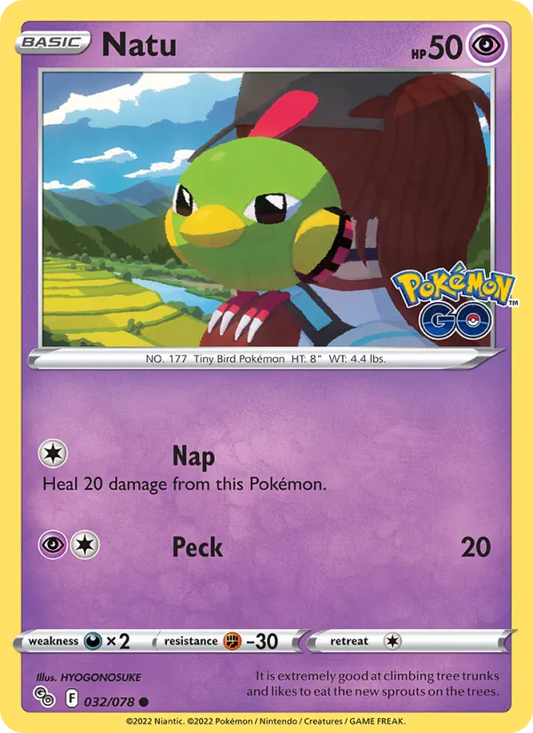 Natu 032/078  - Reverse Holofoil Pokemon GO - Common