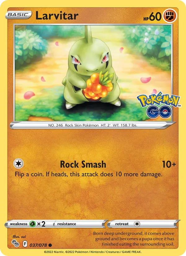 Larvitar 037/078  - Reverse Holofoil Pokemon GO - Common