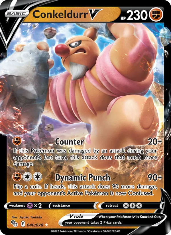 Conkeldurr V 040/078  - Holofoil Pokemon GO - Holo Rare V