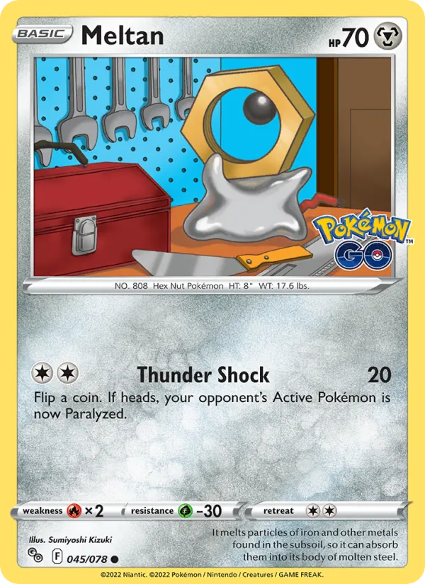Meltan 045/078  - Reverse Holofoil Pokemon GO - Common