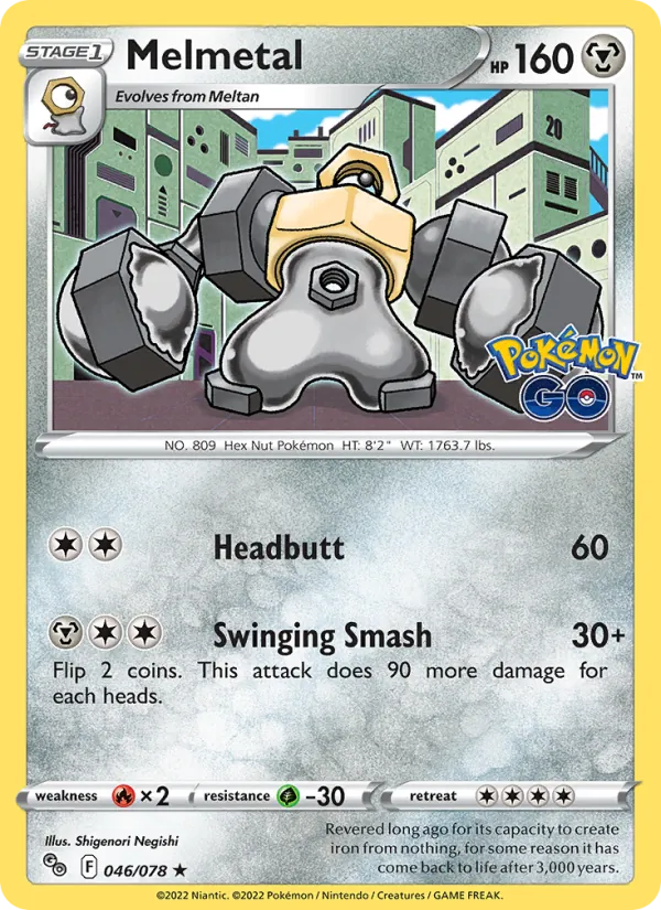 Melmetal 046/078  - Holofoil Pokemon GO - Holo Rare