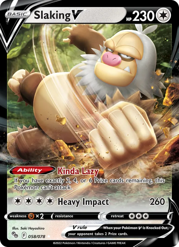 Slaking V 058/078  - Holofoil Pokemon GO - Holo Rare V