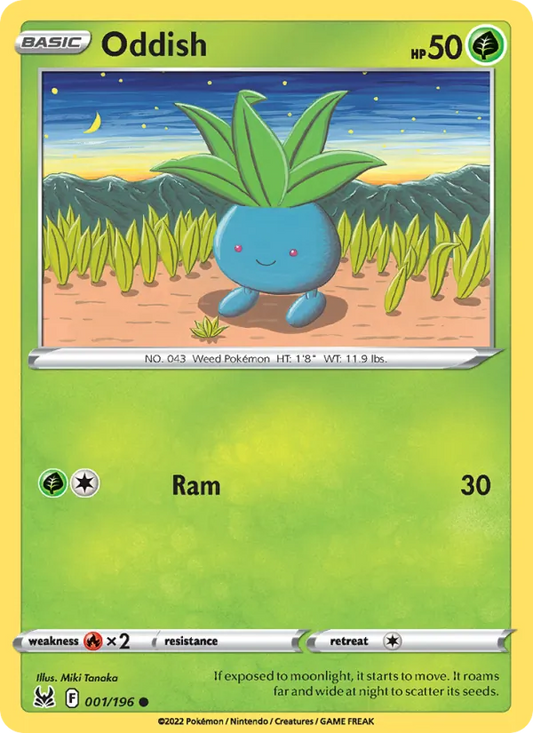 Oddish 001/196  - Reverse Holofoil SWSH11 Lost Origin - Common