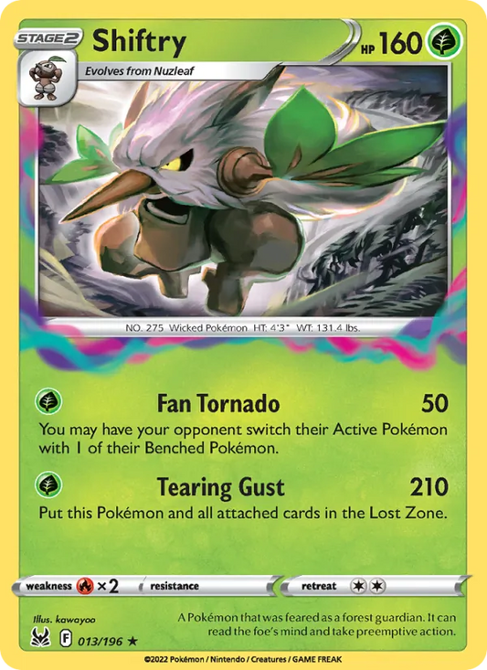 Shiftry 013/196  - Reverse Holofoil SWSH11 Lost Origin - Holo Rare