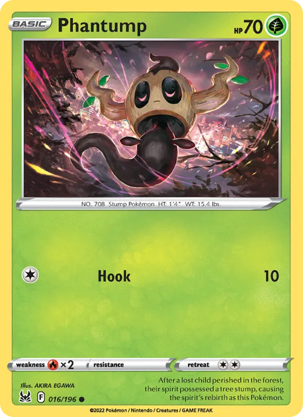 Phantump 016/196  - Reverse Holofoil SWSH11 Lost Origin - Common