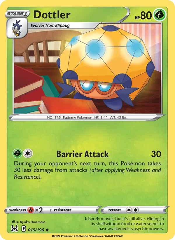 Dottler 019/196  - Reverse Holofoil SWSH11 Lost Origin - Uncommon