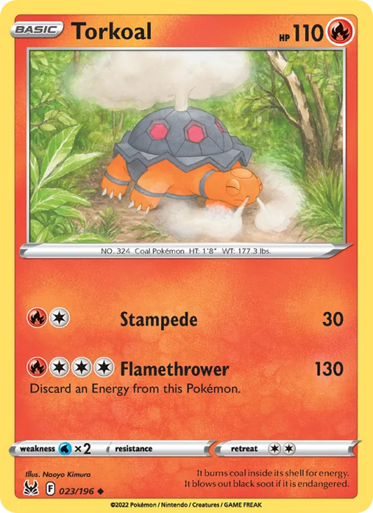 Torkoal 023/196  - Reverse Holofoil SWSH11 Lost Origin - Uncommon