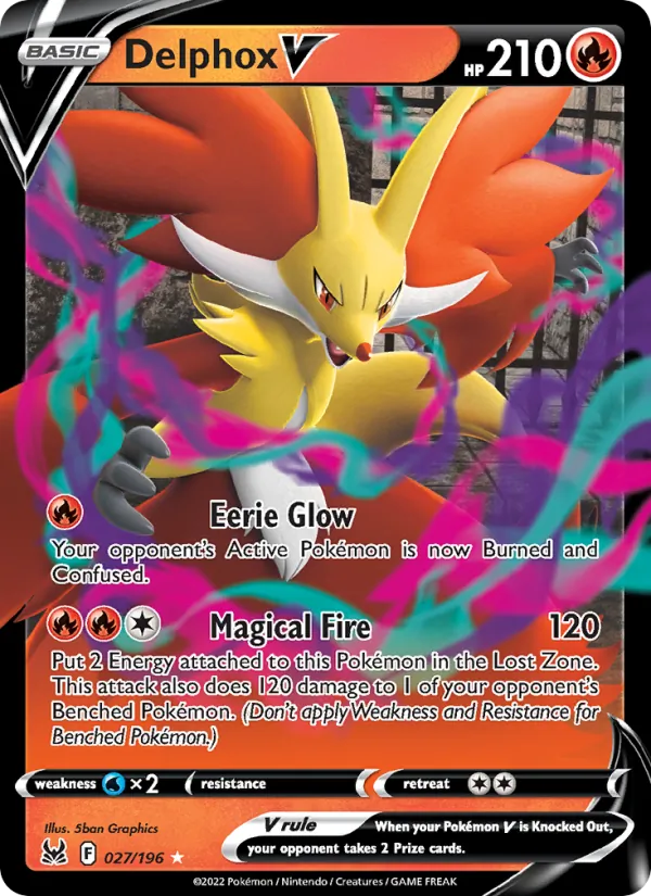 Delphox V 027/196  - Holofoil SWSH11 Lost Origin - Holo Rare V