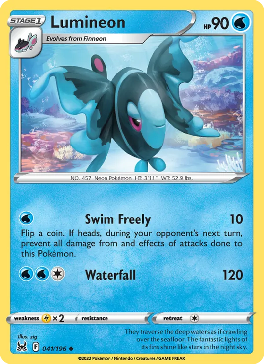 Lumineon 041/196  - Reverse Holofoil SWSH11 Lost Origin - Uncommon