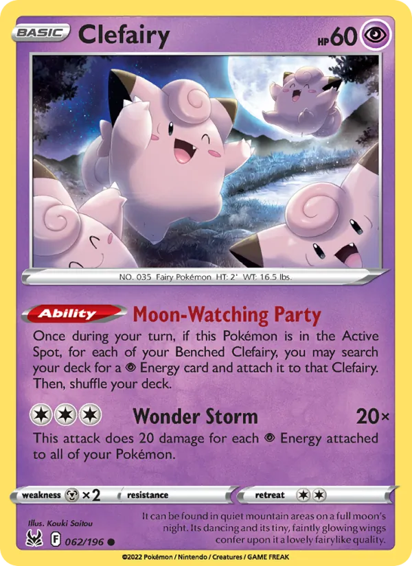 Clefairy 062/196  - Reverse Holofoil SWSH11 Lost Origin - Common