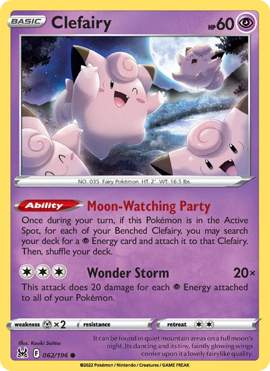 Clefairy 062/196  - Reverse Holofoil SWSH11 Lost Origin - Common