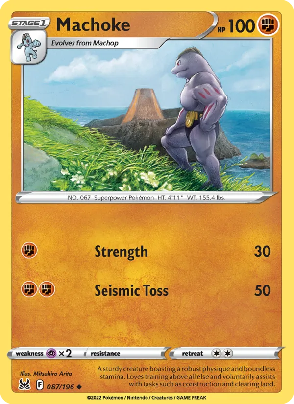 Machoke 087/196  - Reverse Holofoil SWSH11 Lost Origin - Uncommon