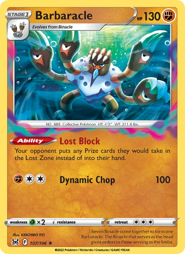 Barbaracle 107/196  - Reverse Holofoil SWSH11 Lost Origin - Holo Rare