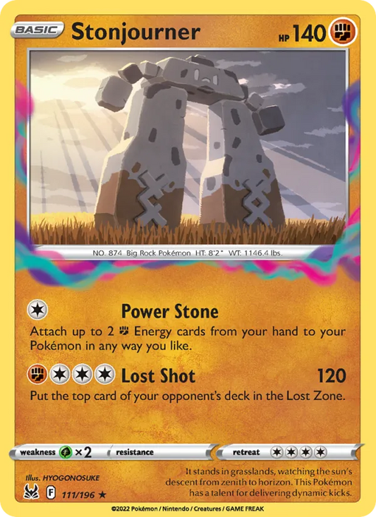 Stonjourner 111/196  - Reverse Holofoil SWSH11 Lost Origin - Rare