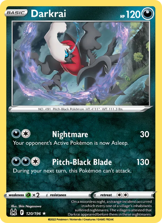 Darkrai 120/196  - Holofoil SWSH11 Lost Origin - Holo Rare