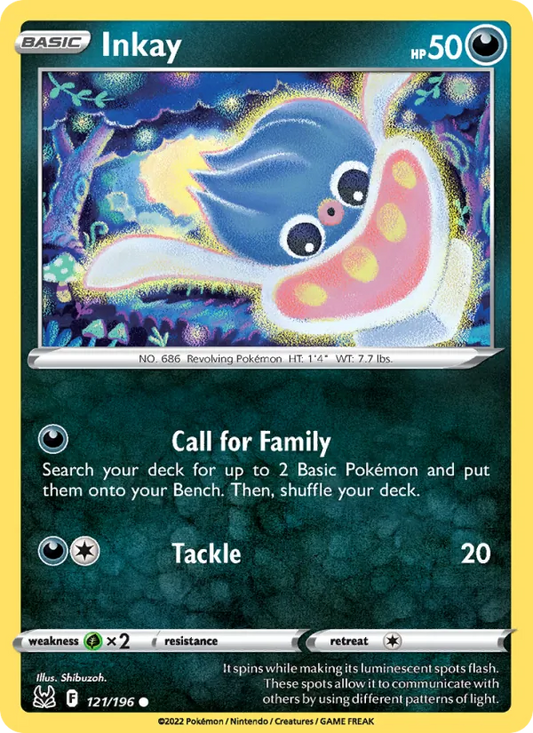 Inkay 121/196  - Reverse Holofoil SWSH11 Lost Origin - Common