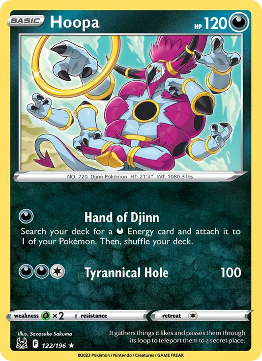 Hoopa 122/196  - Reverse Holofoil SWSH11 Lost Origin - Rare