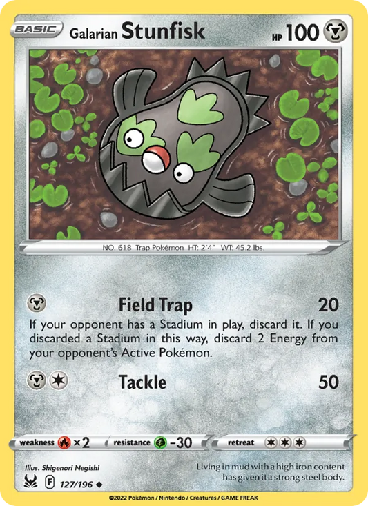 Galarian Stunfisk 127/196  - Reverse Holofoil SWSH11 Lost Origin - Uncommon