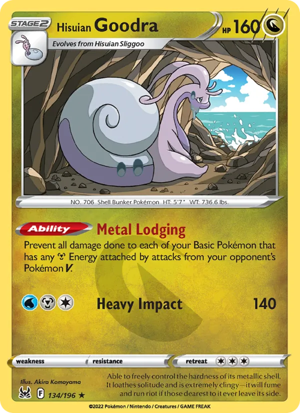 Hisuian Goodra 134/196  - Reverse Holofoil SWSH11 Lost Origin - Holo Rare