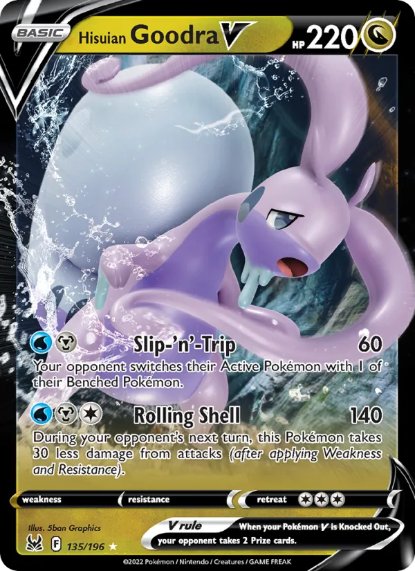 Hisuian Goodra V 135/196  - Holofoil SWSH11 Lost Origin - Holo Rare V