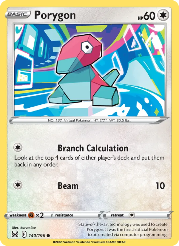 Porygon 140/196  - Reverse Holofoil SWSH11 Lost Origin - Common
