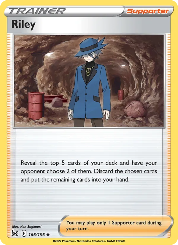 Riley 166/196  - Reverse Holofoil SWSH11 Lost Origin - Uncommon