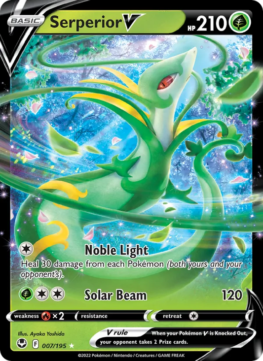 Serperior V 007/195  - Holofoil SWSH12 Silver Tempest - Holo Rare V