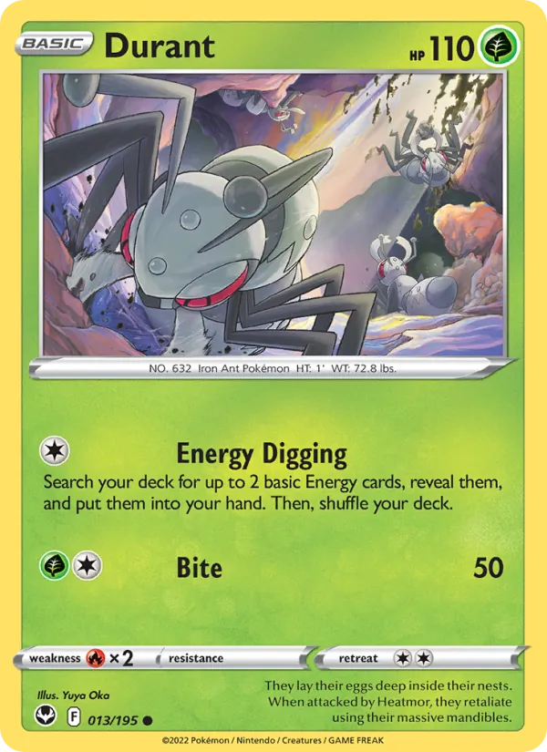 Durant 013/195  - Reverse Holofoil SWSH12 Silver Tempest - Common