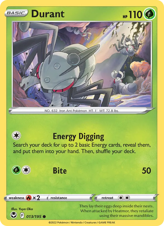 Durant 013/195  - Reverse Holofoil SWSH12 Silver Tempest - Common