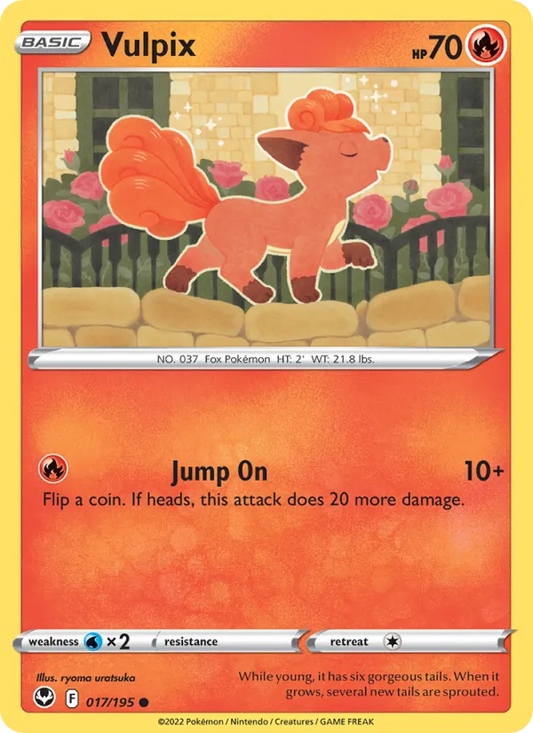 Vulpix 017/195  - Reverse Holofoil SWSH12 Silver Tempest - Common