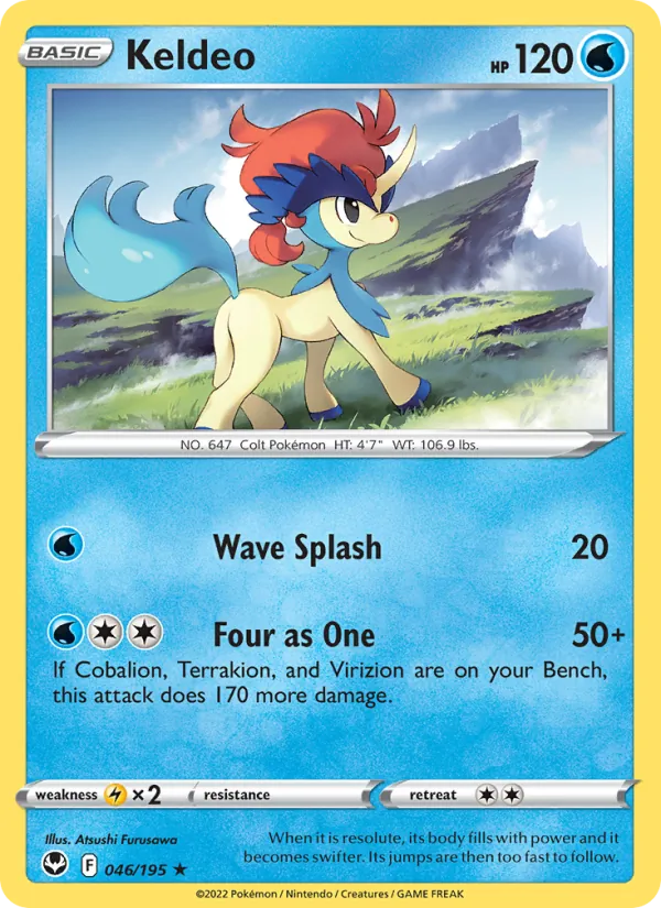 Keldeo 046/195  - Reverse Holofoil SWSH12 Silver Tempest - Rare