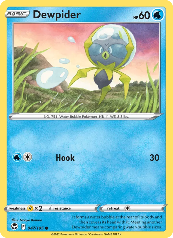Dewpider 047/195  - Reverse Holofoil SWSH12 Silver Tempest - Common